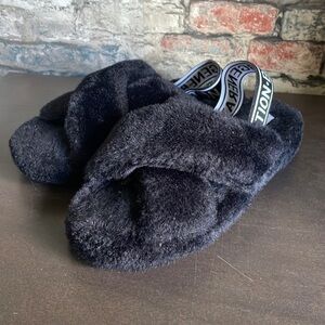 BCBG Generation Black Soffi Slingback Logo Slipper Sz 8.5